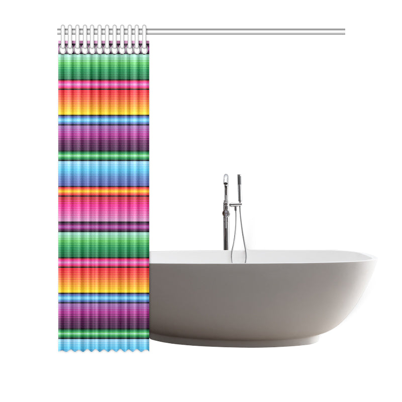 Mexican Blanket Colorful Print Pattern Shower Curtain