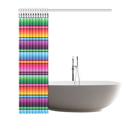 Mexican Blanket Colorful Print Pattern Shower Curtain