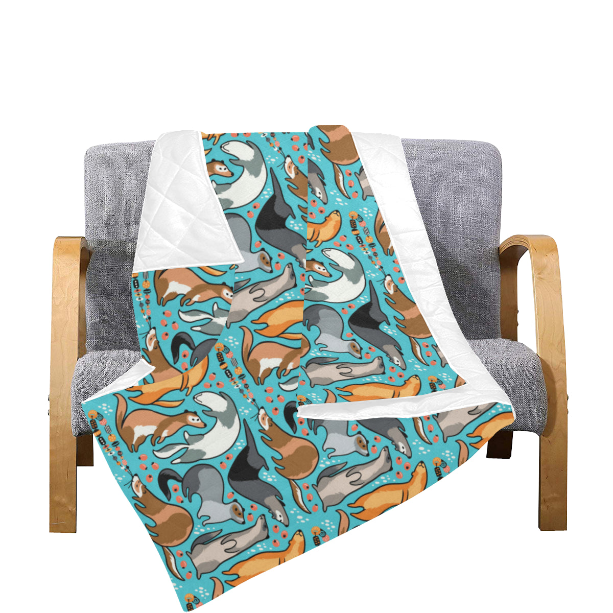 Ferret Pattern Print Design 03 Premium Quilt