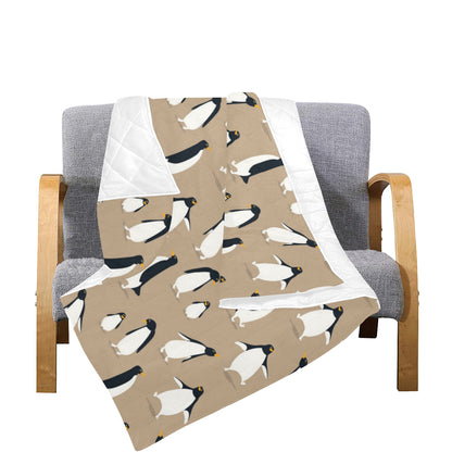 Penguin Pattern Print Design A01 Premium Quilt