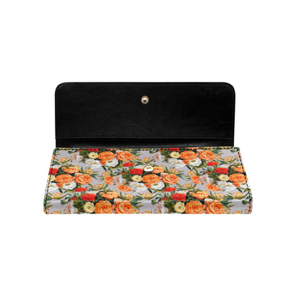 Lisianthus Pattern Print Design LT04 Women's Trifold Wallet