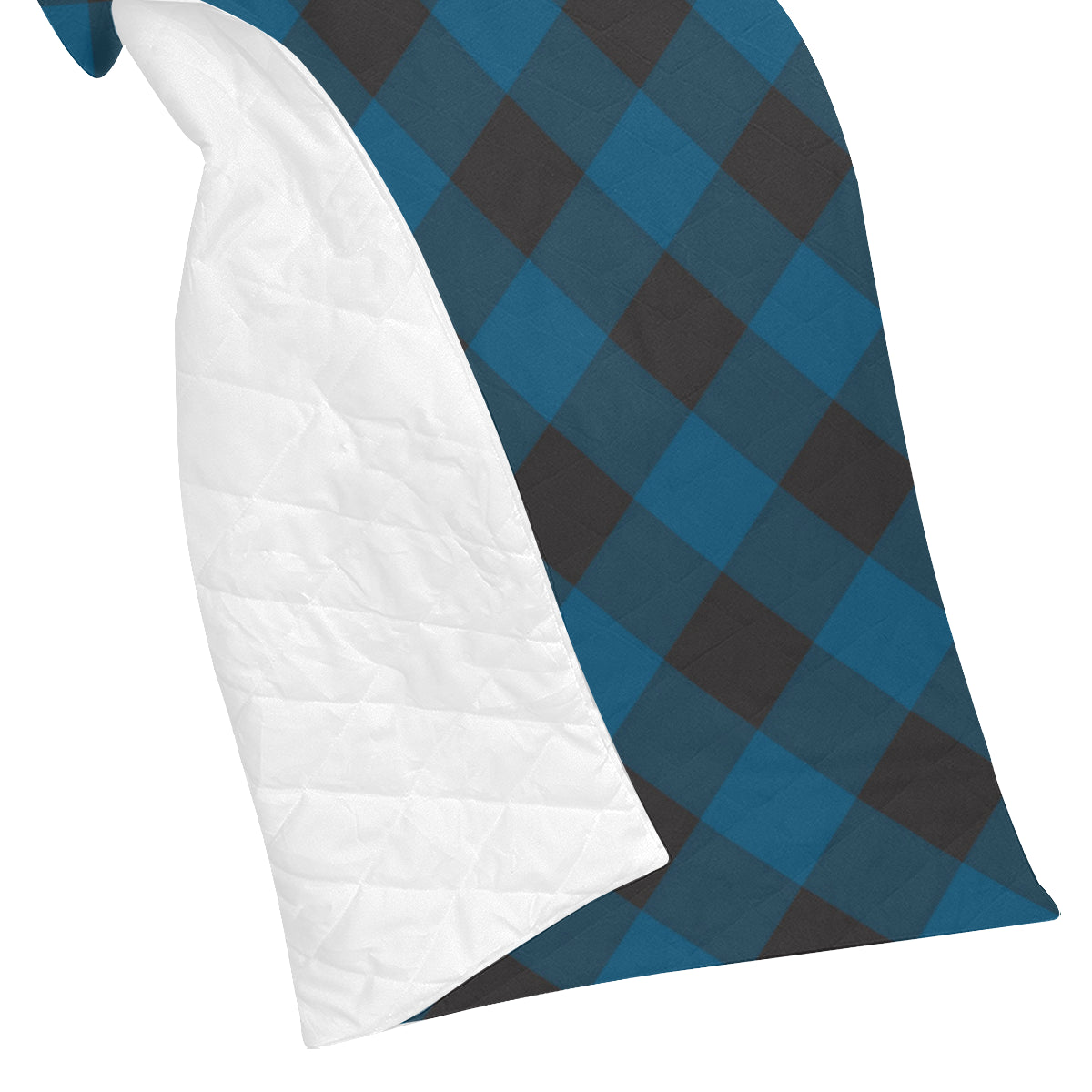 Plaid Blue Pattern Print Design A04 Premium Quilt