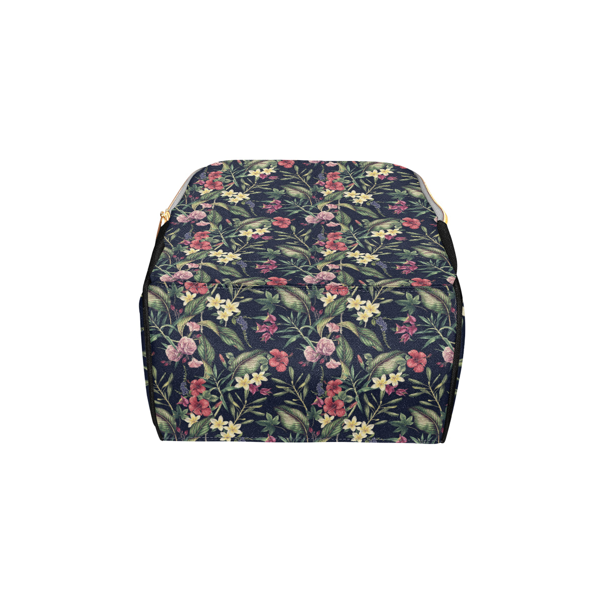 Tropical Flower Pattern Diaper Bag Backpack