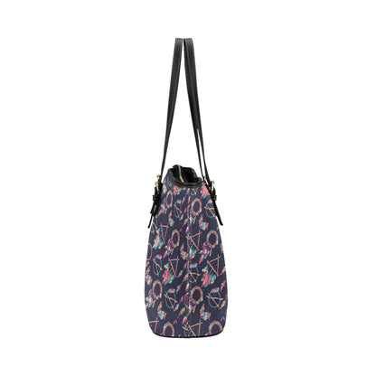 Boho Dream Catcher Colorful Leather Tote Bag