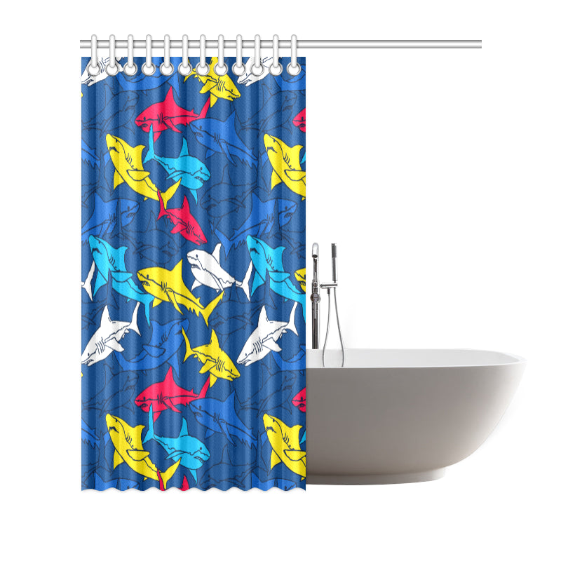 Shark Color Pattern Shower Curtain