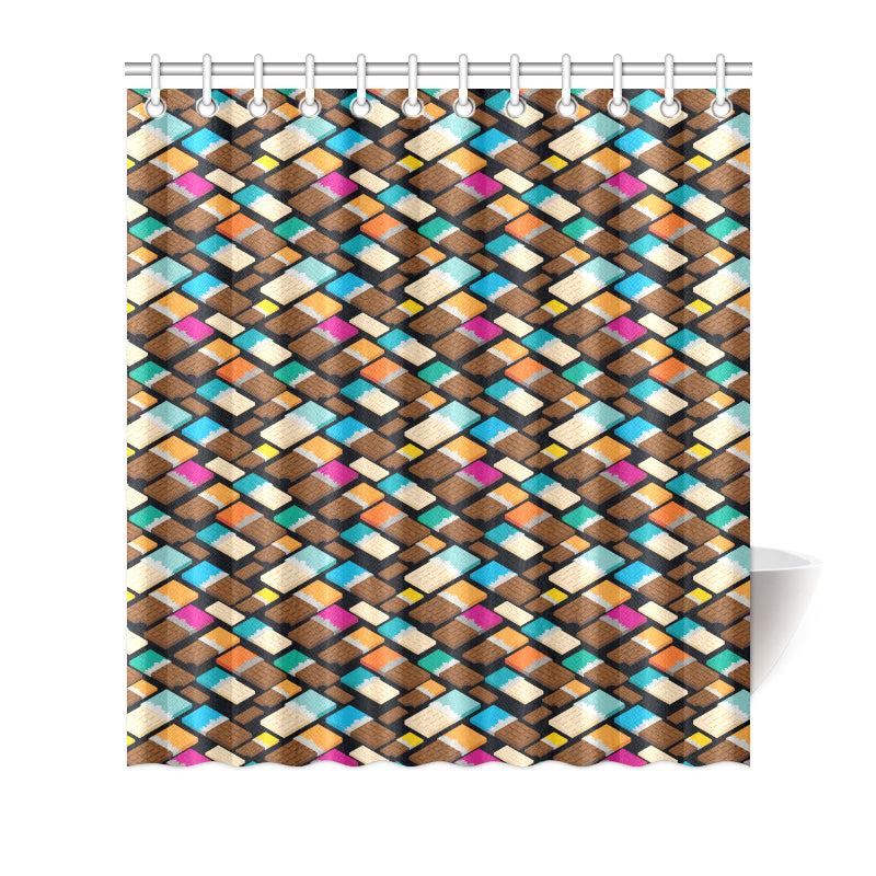 Chocolate Pattern Print Design 02 Shower Curtain