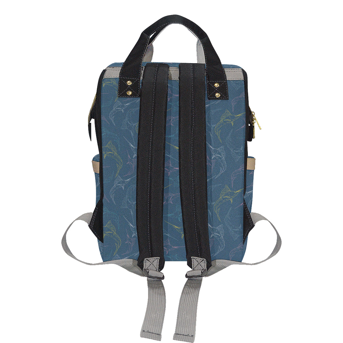 Swordfish Pattern Print Design 02 Diaper Bag Backpack