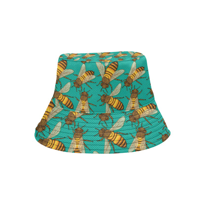 Bee Pattern Print Design BEE04 Unisex Bucket Hat