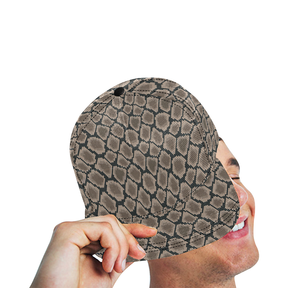 Snake Skin Design Print Snapback Cap