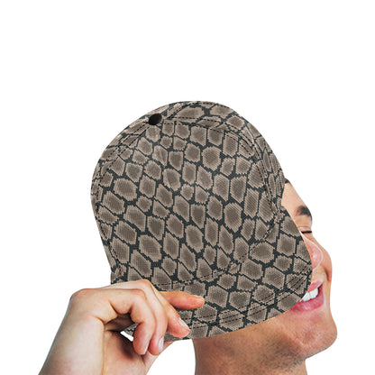 Snake Skin Design Print Snapback Cap