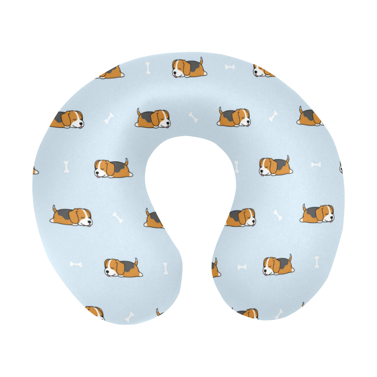 Beagle Pattern Print Design 06 U-Shaped Travel Neck Pillow
