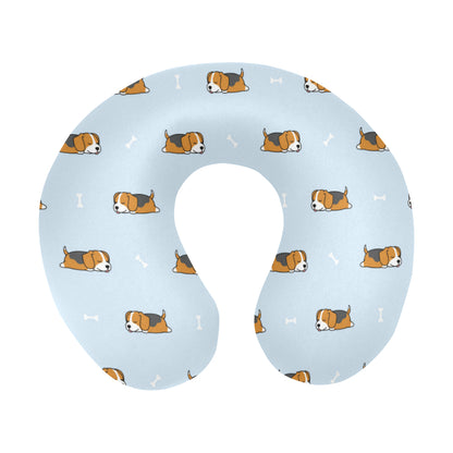 Beagle Pattern Print Design 06 U-Shaped Travel Neck Pillow