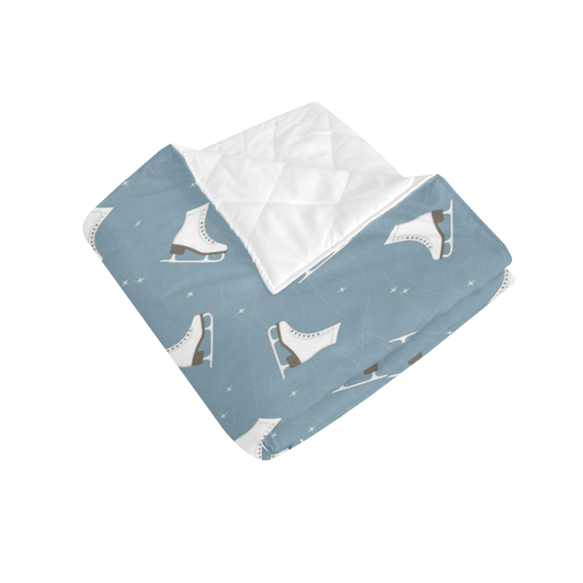 Ice Skate Pattern Print Design 02 Premium Quilt