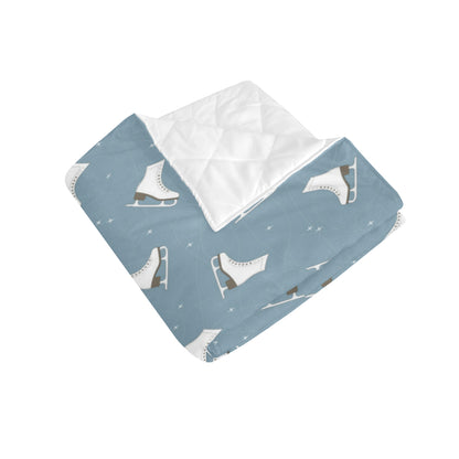 Ice Skate Pattern Print Design 02 Premium Quilt