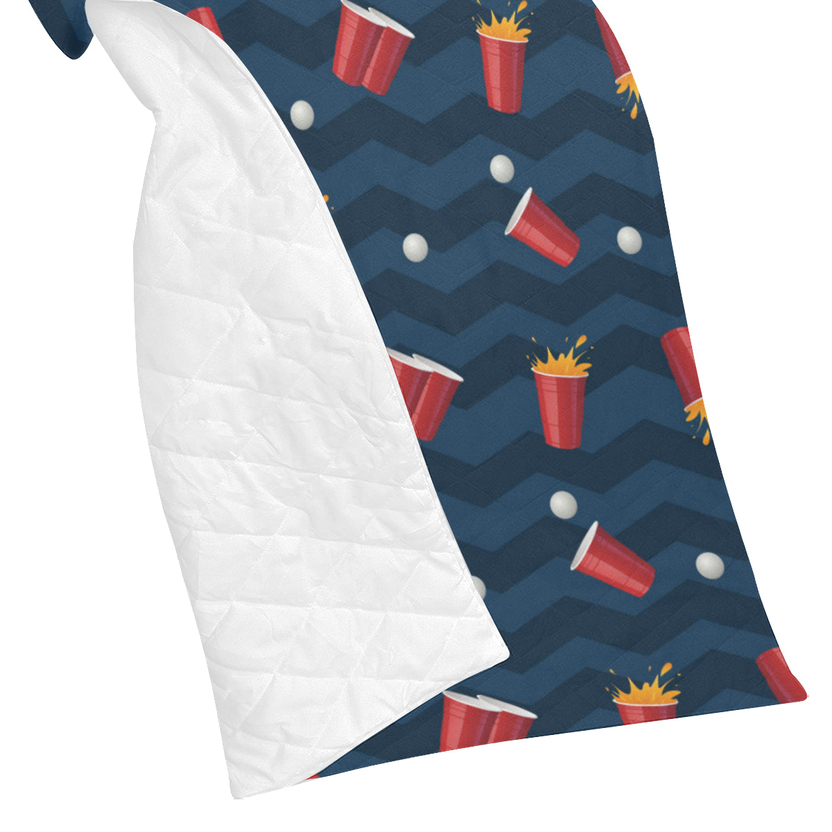 Beer Pong Pattern Print Design 01 Premium Quilt