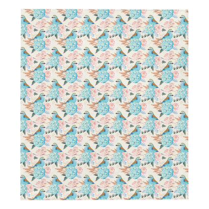 Bluebird Pattern Print Design 03 Premium Quilt