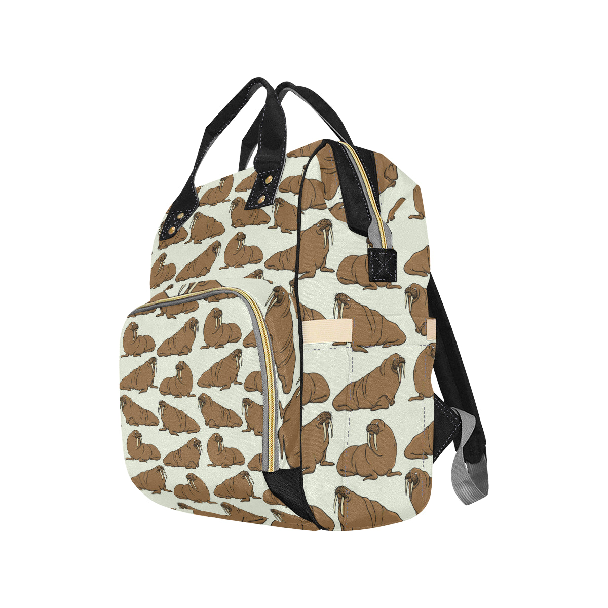 Walrus Pattern Print Design 03 Diaper Bag Backpack