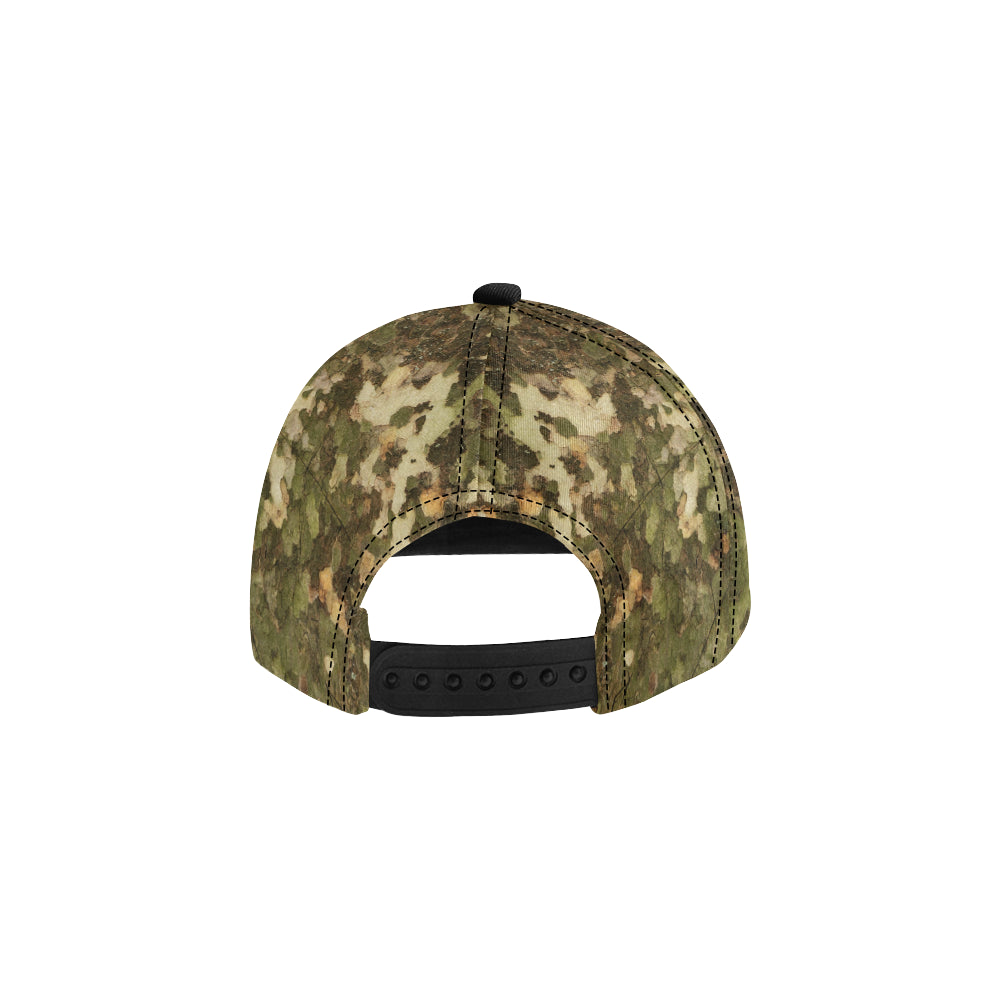 Camo Realistic Tree Texture Print Snapback Cap