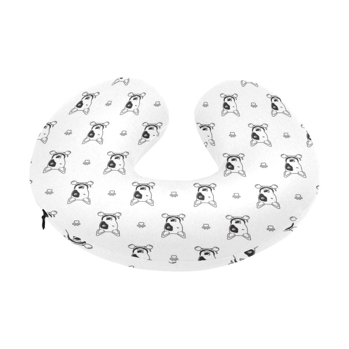 Bull Terriers Pattern Print Design 06 U-Shaped Travel Neck Pillow