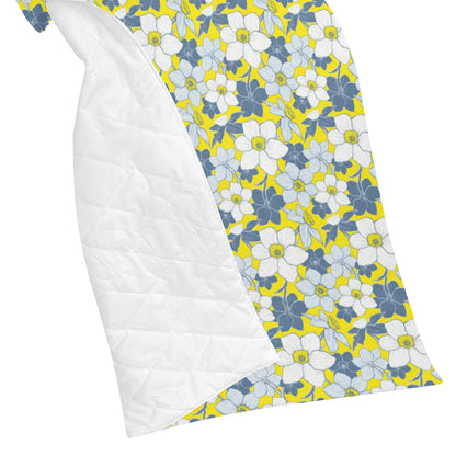 Daffodils Pattern Print Design 01 Premium Quilt