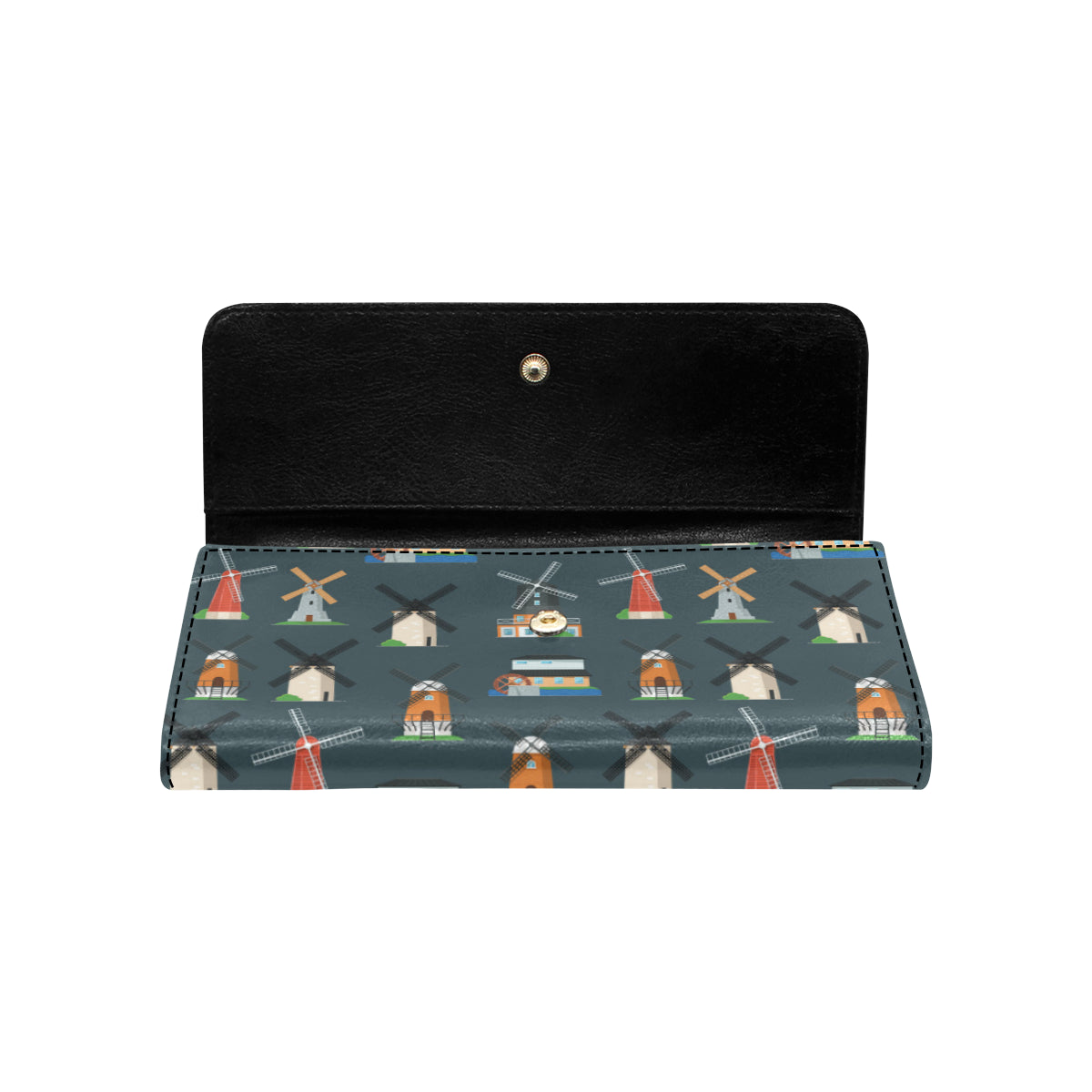 Windmill Pattern Print Design 04 Women's Trifold Wallet
