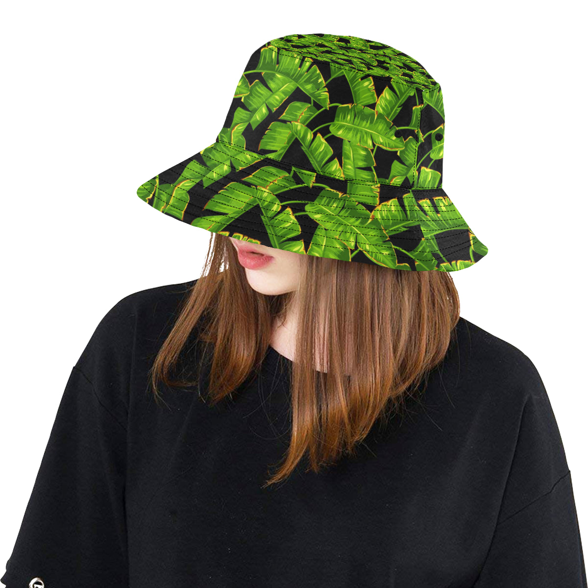 Banana Leaf Pattern Print Design BL06 Unisex Bucket Hat