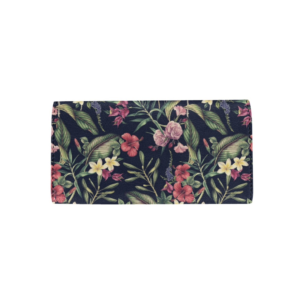 Tropical Flower Pattern Women's Trifold Wallet