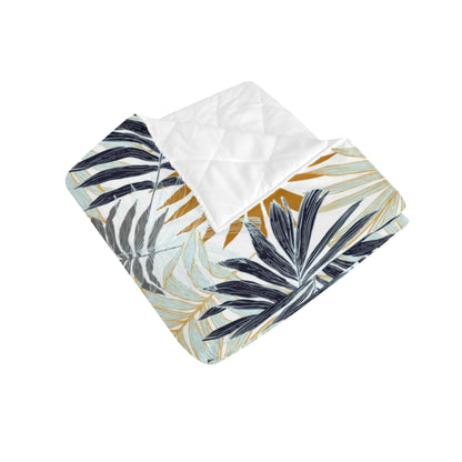 Colorful Tropical Palm Leaves Premium Quilt