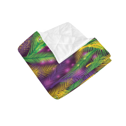 Mardi Gras Pattern Print Design 09 Premium Quilt