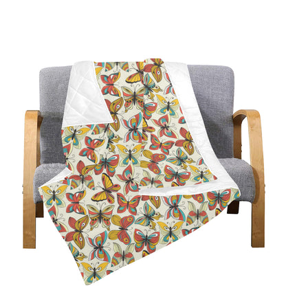 Butterfly Pattern Print Design 02 Premium Quilt