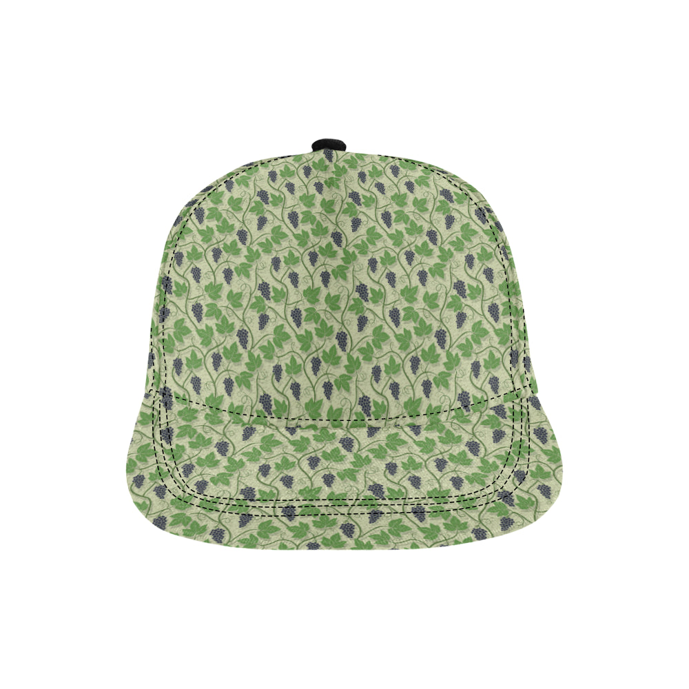 Wine Grape Thmed Print Snapback Cap