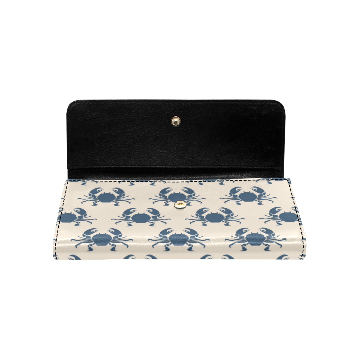 Crab Pattern Print Design 02 Women's Trifold Wallet