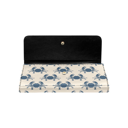 Crab Pattern Print Design 02 Women's Trifold Wallet
