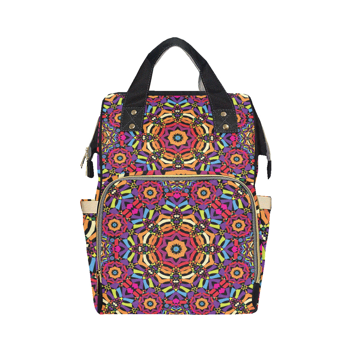 Kaleidoscope Pattern Print Design 01 Diaper Bag Backpack