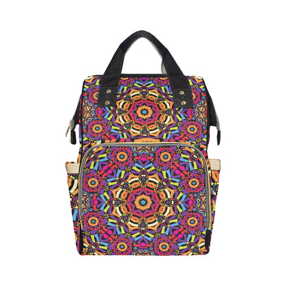 Kaleidoscope Pattern Print Design 01 Diaper Bag Backpack