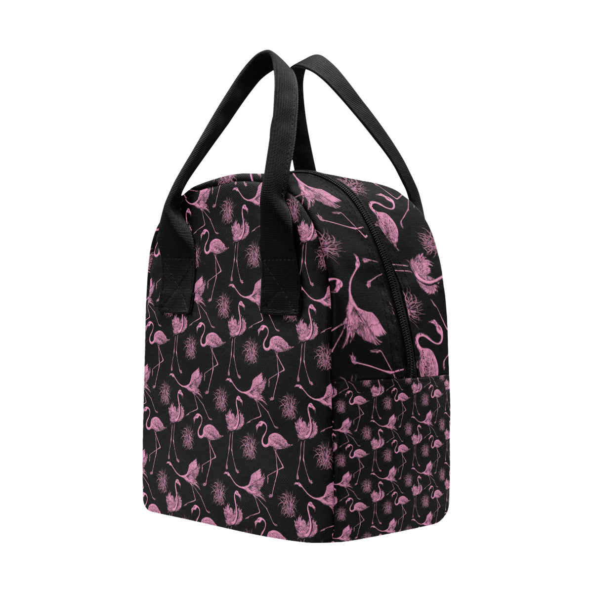 Flamingo Pink Print Pattern Insulated Lunch Bag