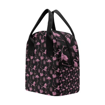 Flamingo Pink Print Pattern Insulated Lunch Bag