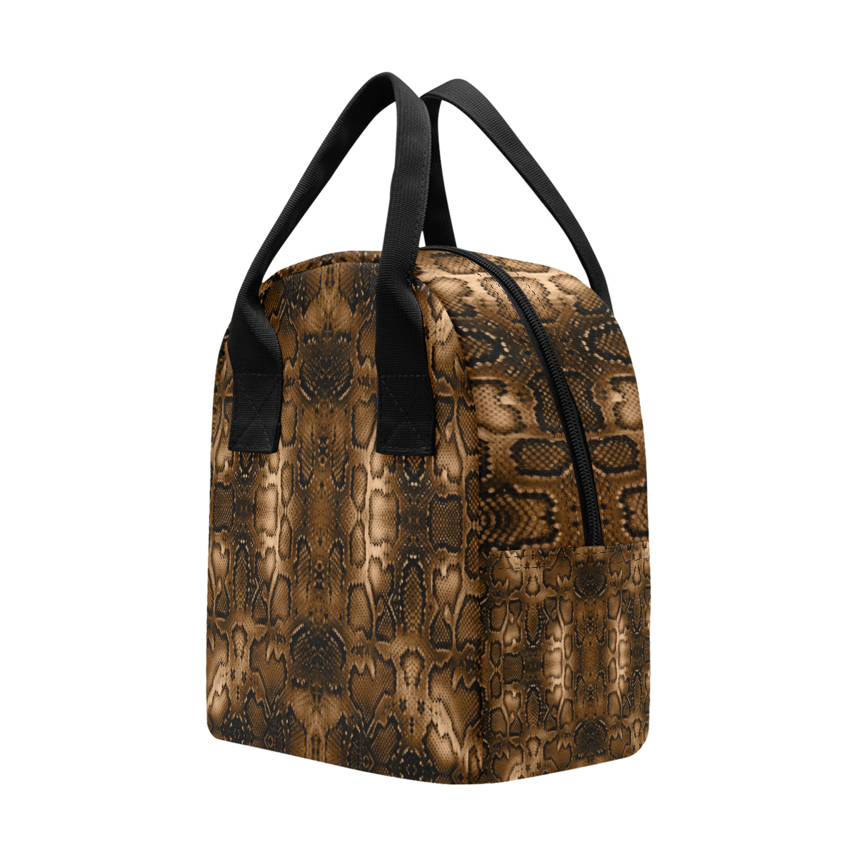 Snake Skin Brown Print Insulated Lunch Bag