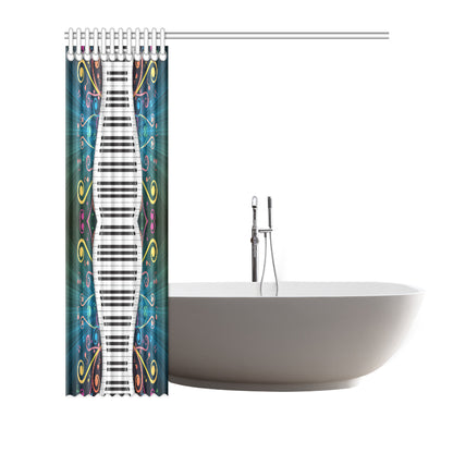 Piano Pattern Print Design 01 Shower Curtain