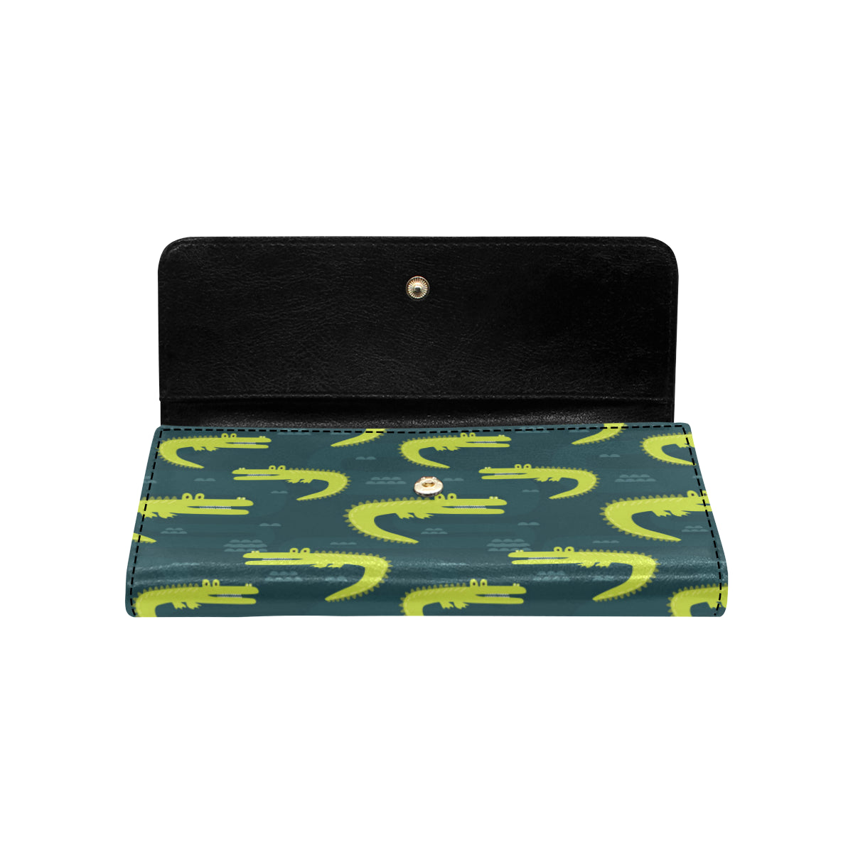 Alligator Pattern Print Design 03 Women's Trifold Wallet
