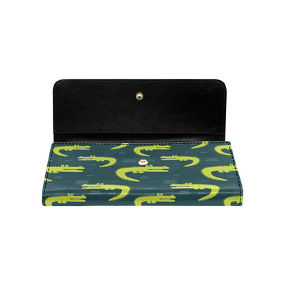 Alligator Pattern Print Design 03 Women's Trifold Wallet