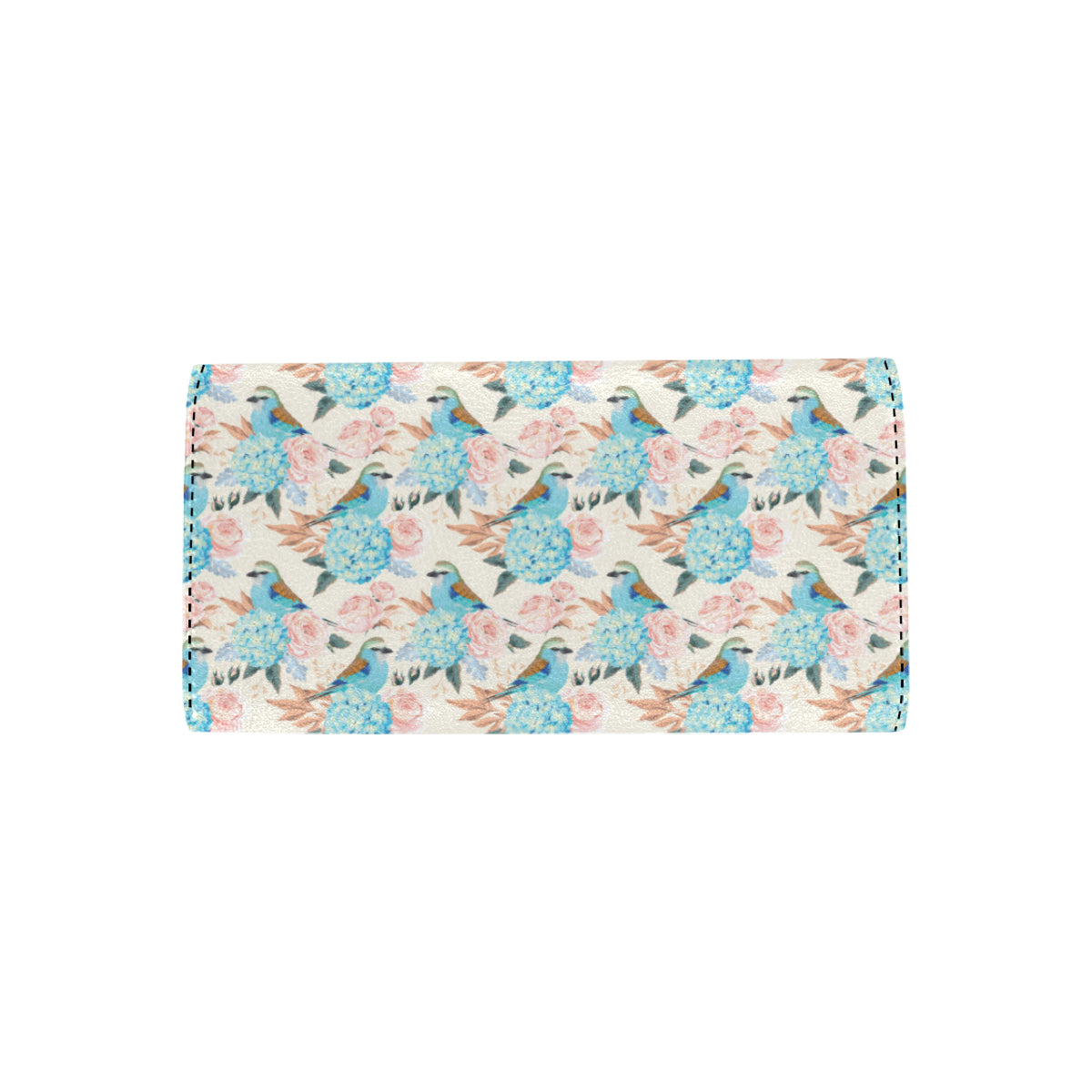 Bluebird Pattern Print Design 03 Women's Trifold Wallet