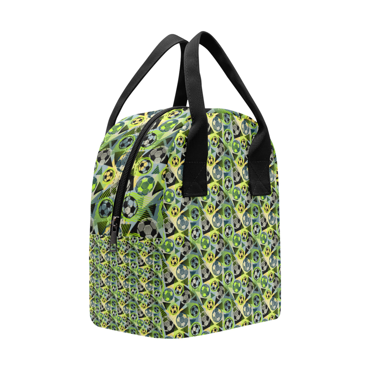 Soccer Ball Themed Print Pattern Insulated Lunch Bag