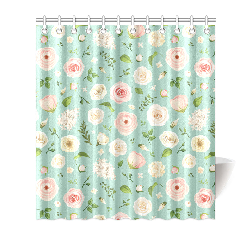 Lisianthus Pattern Print Design 01 Shower Curtain