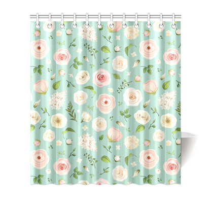 Lisianthus Pattern Print Design 01 Shower Curtain