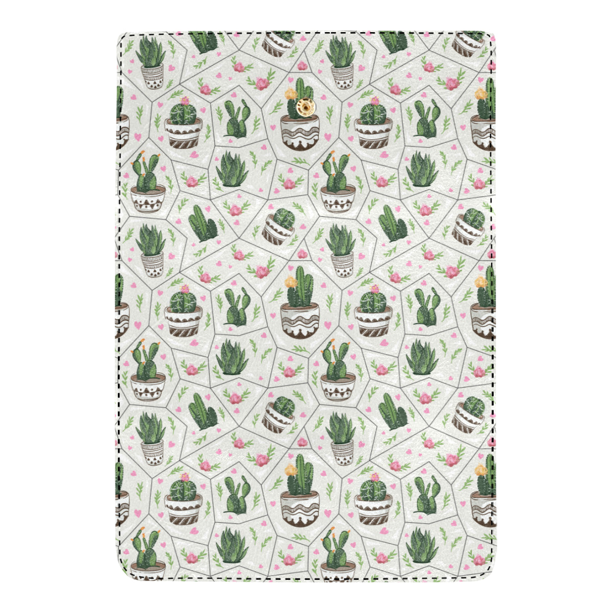 Cactus Pattern Print Design 04 Women's Trifold Wallet