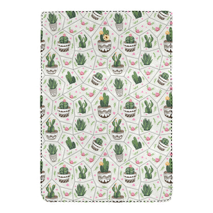Cactus Pattern Print Design 04 Women's Trifold Wallet
