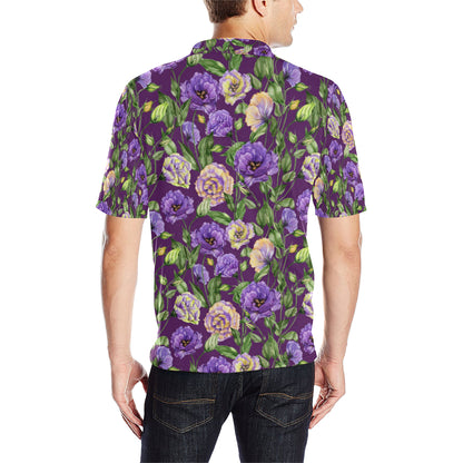 Lisianthus Pattern Print Design LT03 Men Polo Shirt