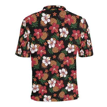 Hawaiian Themed Pattern Print Design H013 Men Polo Shirt