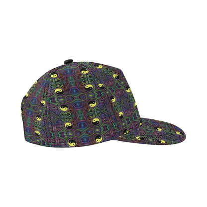 Yin Yang Neon Color Design Print Snapback Cap